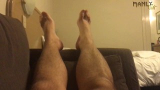 TRADIE TEMPTATION - TIME TO TEASE - AUSSIE TRADIES BEAUTIFUL FEET AND STROKING STRONG COCK - HI VIS