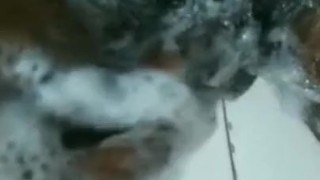 Desi boy showing black dick in bath