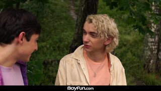 Boyfun - Outdoor BJ Leads To Indoor Twink Bareback Fuck