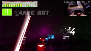 Video1 - Hards Free Ejaculation Playing BeatSaber with Twincharger Vibrator (bass nipple)