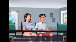 Summertime saga - Sucking on jenny's boobs