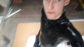 Shiny and Bald Rubber Slaveboy