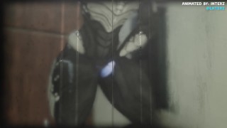 Male Turian Shower Muscle Hyper Dick Growth Animation