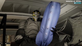 Male Turian Bed Growth Hyper Animation