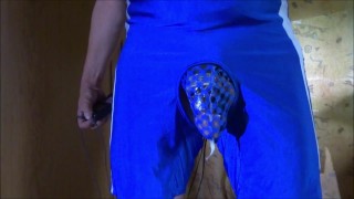 E-stim cum milking with chastity cage
