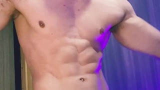 amazing boy muscle worship and finish jerking off