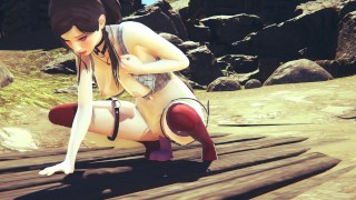 Hentai Uncensored 3D - Evelyn with dildo squirting