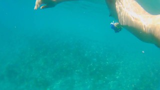 Underwater CLOSE UP PEE and Naked Swimming