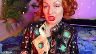 ASMR mukbang: food fetish - eating chocolate - latex rubber MILF blogger