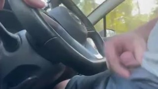 In my car, masturbating, on my way to work 