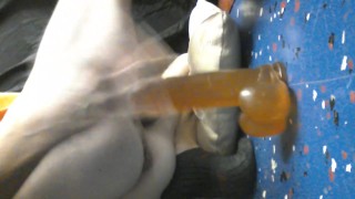 dildo ride in the garage while the wife is inside