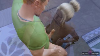 Blonde Haired Ebony Girl Fucked in the Middle of a Park - Sexual Hot Animations
