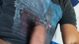 Playing with my hairy cock