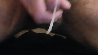 MUSCLE BEAR DROPS THICK CUMSHOT AND RUBS INTO CHEST HAIR