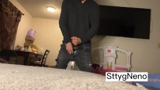 Intense cumshot after a month without having sex