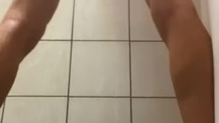 Fucking myself in public shower