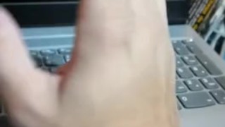 young guy shows your beauty hand