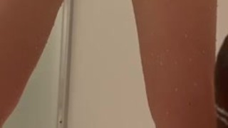 teen playing with pussy in the shower 