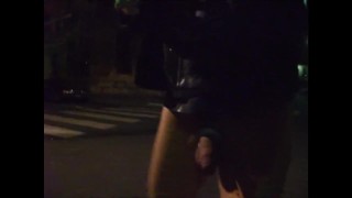 totally naked in the street and stairs