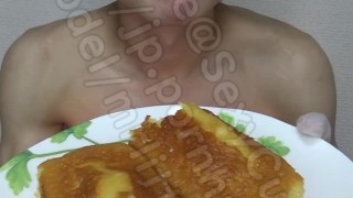Naked Eating Masturbation Part8 Sample 【gay】【boy】【cute】【food】【cumshot】【 male moaning】【 cum eating】