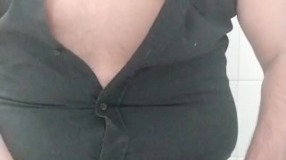 Cumshot in the office toilet 