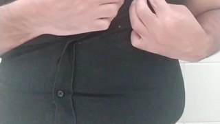 Cumshot in the office toilet 