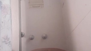 Chubby blk sissy showing ass in the bathroom 