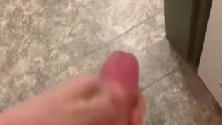 Czech twink trying to get caught jerking off in public toilet
