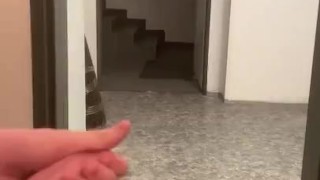 Czech twink trying to get caught jerking off in public toilet