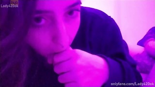 ❤️ Blowjob session at night while the music plays, he chokes on my dick Lady 420 ❤️