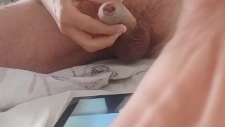 I ejaculate on the tablet, while I see a reel on Instagram