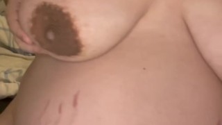 Pregnant wife throat fucked off bed & facial 