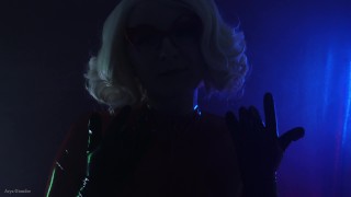 latex Halloween MILF seduce with ASMR rubber gloves sounds SFW fetish video