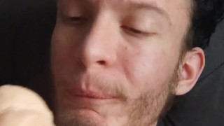 Biting and chewing my dildo