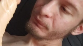 Biting and chewing my dildo