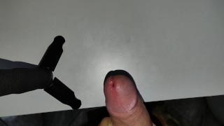 Dick masturbating and post cum play