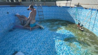 The head of the house fucked the new pool boy right there