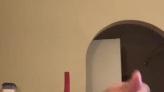 Daddy smacking his dick after a hard day at word