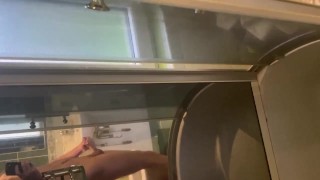 Masturbating at my house.