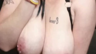 Metal blonde babe , with popsicle & fucking her pussy with sickle and toy 