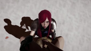 Erza Scarlet goes to the beach and some fat old men annoy her with their cocks