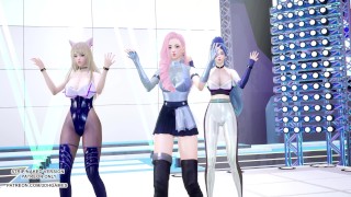 [MMD] Kep1er - Up! Ahri Seraphine Kaisa Hot Kpop Dance League Of Legends KDA AllOut