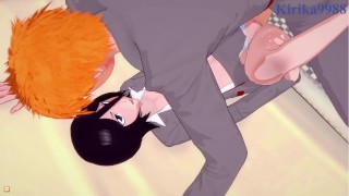 Rukia Kuchiki and Ichigo Kurosaki have Intense fucking in their bed at home. - BLEACH Hentai