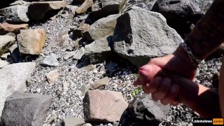 johnholmesjunior shooting massive cum load while on the white rock nude beach in front strangers