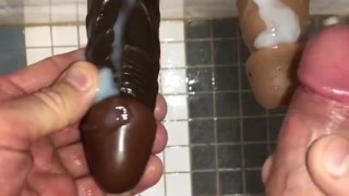 As Requested - Pissing While Docking Suction Cup Dildo, Tasting My Hot Piss & Swallowing My Cumshot 