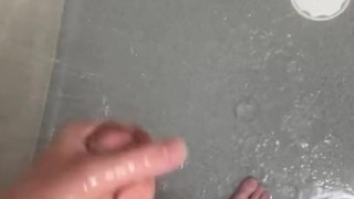 Gay Twink Solo Wank His big dick in shower 