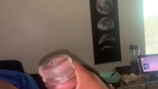 Insane verbal loud moaning cumshot from fucking pocket pussy