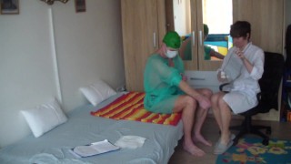 Men´s special sexual exam with young sexy doctor