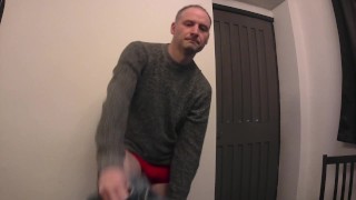 Kudoslong takes off his jeans,underpants, socks and top and wanks his flaccid cock till erect