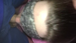 Blindfold blowjob. Cumming deep in her throat 😍🍆💦